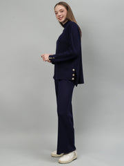 Gaiia Women Solid Color High Neck Co-Ord Set