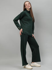 Gaiia Women Solid Color High Neck Co-Ord Set