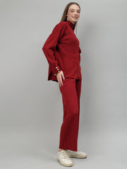 Gaiia Women Solid Color High Neck Co-Ord Set