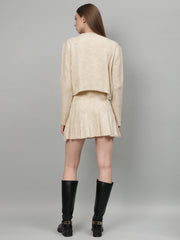 Gaiia Rustic Knit Skirt With Cardigan