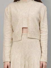 Gaiia Rustic Knit Skirt With Cardigan