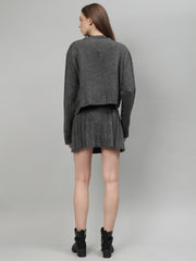 Gaiia Rustic Knit Skirt With Cardigan
