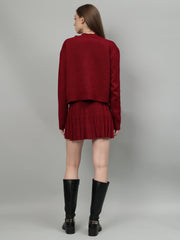 Gaiia Rustic Knit Skirt With Cardigan