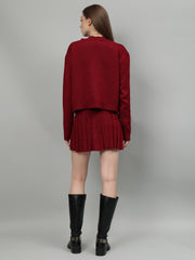 Gaiia Rustic Knit Skirt With Cardigan