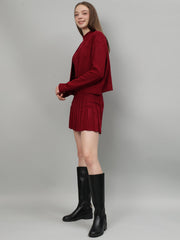 Gaiia Rustic Knit Skirt With Cardigan