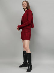 Gaiia Rustic Knit Skirt With Cardigan