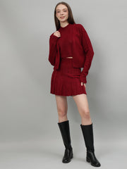 Gaiia Rustic Knit Skirt With Cardigan