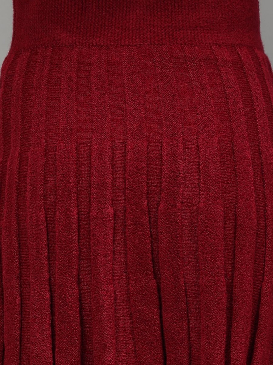 Gaiia Rustic Knit Skirt With Cardigan - GAIIA