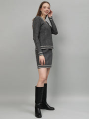 Gaiia Casual Long Sleeve Sweater Skirt Sets