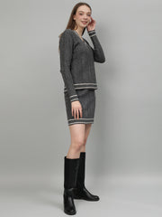 Gaiia Casual Long Sleeve Sweater Skirt Sets