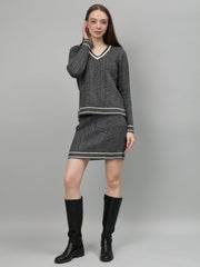 Gaiia Casual Long Sleeve Sweater Skirt Sets