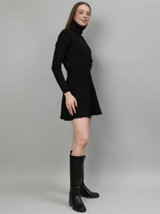 Gaiia Solid High Neck Mini Skirt Co-Ord Set