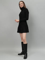 Gaiia Solid High Neck Mini Skirt Co-Ord Set