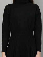 Gaiia Solid High Neck Mini Skirt Co-Ord Set