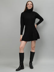 Gaiia Solid High Neck Mini Skirt Co-Ord Set