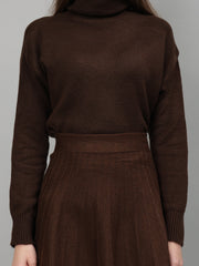 Gaiia Solid High Neck Mini Skirt Co-Ord Set