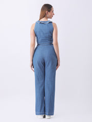 Gaiia Denim Buttoned Utility Co-Ord Set - Dark Blue