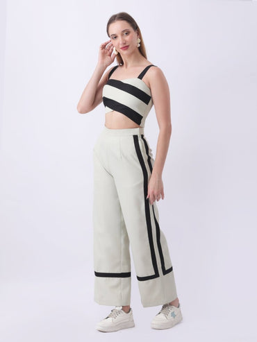 Gaiia Striped Co - Ord Set - Light Green - GAIIA
