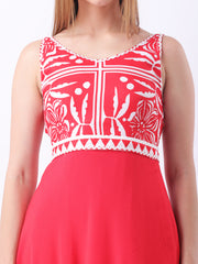 Gaiia Strappy Multi Tiered Dress - Red