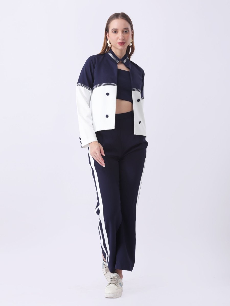 Gaiia Three Piece Loungewear Co - Ord Set - Navy - GAIIA