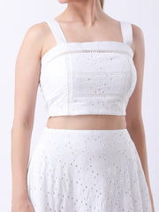 Gaiia Broderie Anglaise Two-Piece Set - White