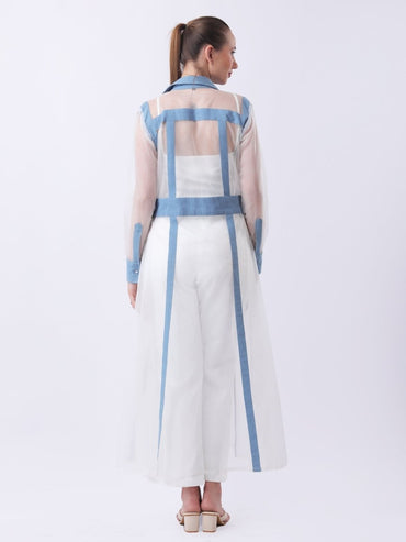 Gaiia Architectural Sheer - Panel Coat Set - White - GAIIA