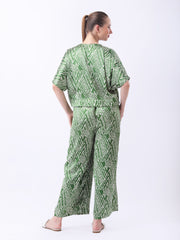 Gaiia Abstract Print Co-Ord Set - Green