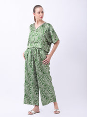 Gaiia Abstract Print Co-Ord Set - Green