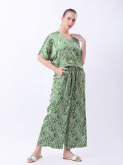 Gaiia Abstract Print Co-Ord Set - Green