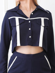 Gaiia Full Sleeve Co-Ord Set - Navy