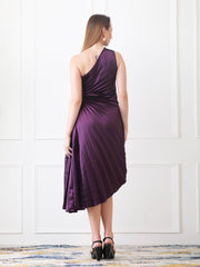 Gaiia Asymmetrical Pleated Dress - Teal