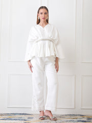 Gaiia Partywear Peplum Co-Ord Set - White