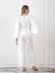 Gaiia Partywear Peplum Co-Ord Set - White