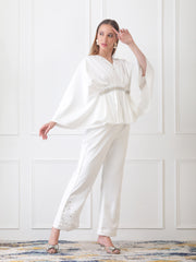 Gaiia Partywear Peplum Co-Ord Set - White