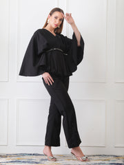 Gaiia Partywear Peplum Co-Ord Set - Black