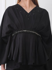 Gaiia Partywear Peplum Co-Ord Set - Black