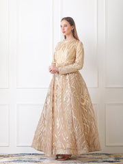 Gaiia Gilded Abstract Ball Gown - Golden
