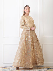 Gaiia Gilded Abstract Ball Gown - Golden