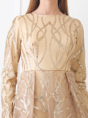 Gaiia Gilded Abstract Ball Gown - Golden