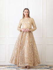 Gaiia Gilded Abstract Ball Gown - Golden