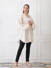 Gaiia Blue Open-Front Kimono Cardigan