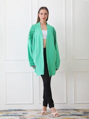 Gaiia Blue Open-Front Kimono Cardigan