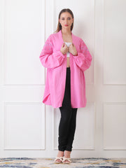 Gaiia Blue Open-Front Kimono Cardigan