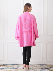 Gaiia Blue Open-Front Kimono Cardigan