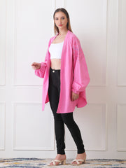 Gaiia Blue Open-Front Kimono Cardigan