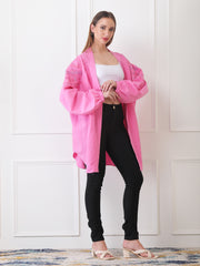 Gaiia Blue Open-Front Kimono Cardigan