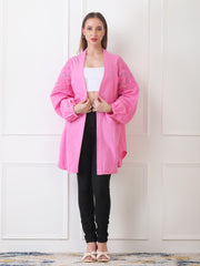 Gaiia Blue Open-Front Kimono Cardigan