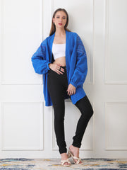 Gaiia Blue Open-Front Kimono Cardigan