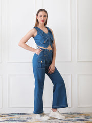 Gaiia Buttoned Utility Co-Ord Set - Teal