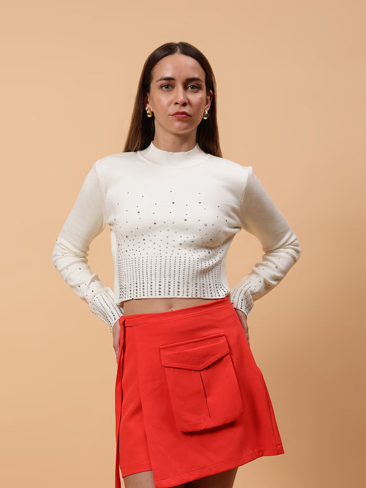 Gaiia Crystal Embellished Sweatshirt